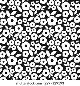 Einfach, schwarz-weißer floraler Hintergrund
