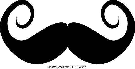 simple flat black and white moustache icon vector illustration