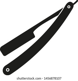 simple flat black and white open razor icon vector illustration