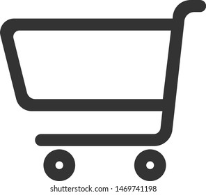 simple flat black and white shopping cart icon vector illustration