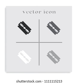 Simple flat blade razor black and white vector icon.