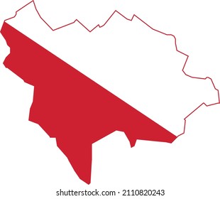 Simple flat blank vector flag map of the Dutch regional capital city of UTRECHT, NETHERLANDS