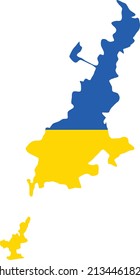 Simple flat blank vector flag map of the Ukrainian regional capital city of KRYVYI RIH, UKRAINE