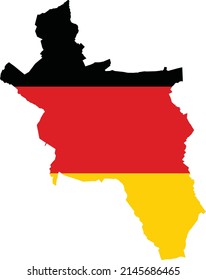 Simple flat blank vector flag map of the German regional capital city of AACHEN within the flag of GERMANY