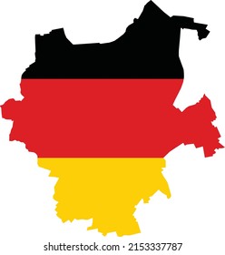 Simple flat blank vector flag map of the German regional capital city of MÖNCHENGLADBACH within the flag of GERMANY