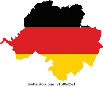 Simple flat blank vector flag map of the German regional capital city of CHEMNITZ within the flag of GERMANY