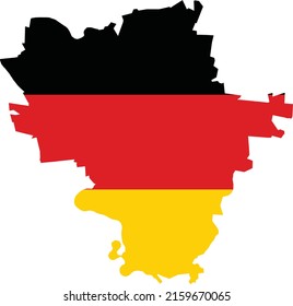 Simple flat blank vector flag map of the German regional capital city of HALLE (SAALE) within the flag of GERMANY