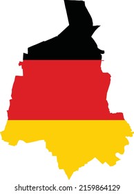 Simple flat blank vector flag map of the German regional capital city of MAGDEBURG within the flag of GERMANY