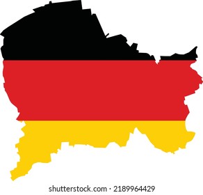 Simple flat blank vector flag map of the German regional capital city of PADERBORN within the flag of GERMANY