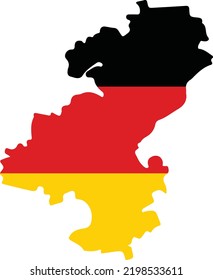 Simple flat blank vector flag map of the German regional capital city of ULM within the flag of GERMANY