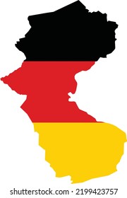Simple flat blank vector flag map of the German regional capital city of BOTTROP within the flag of GERMANY