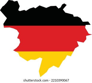 Simple flat blank vector flag map of the German regional capital city of BERGISCH GLADBACH within the flag of GERMANY
