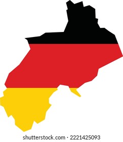 Simple flat blank vector flag map of the German regional capital city of WITTEN within the flag of GERMANY