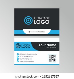 Diseño simple de tarjetas de presentación en blanco y negro, plantilla de tarjeta de nombre profesional vectorial