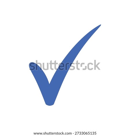 A simple flat blue checkmark icon indicating completion or confirmation