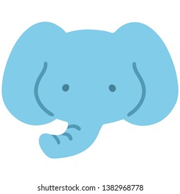 Simple and flat blue Elephant