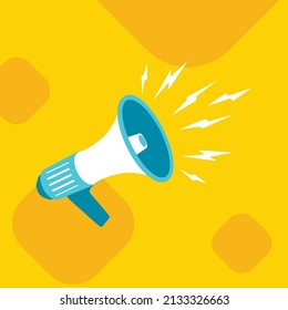 simple flat blue megaphone speaker vector design