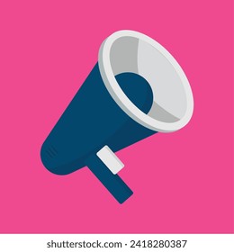 Einfache flache blaue Lautsprecher zu einer Megaphone-Illustration Design auf gelbem Hintergrund Vorlage Vektor