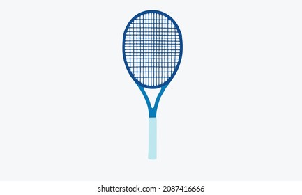 simple flat blue tennis racket