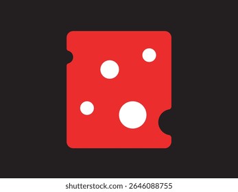 Simple Flat Bright Cheese Slice Food Block Icon Graphic Illustration