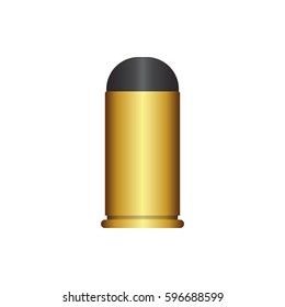 Simple flat bullet illustration, isolated on white background