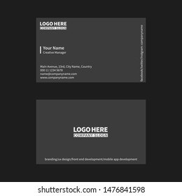 Simple Flat Business Card Layout Template