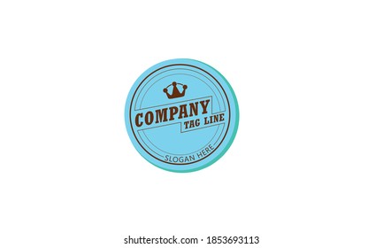 Simple Flat Cake Logo design Template icon for your cake shop, store, cafe, restaurant, business, and many more. In blue and chocolate inking with crown decoration.