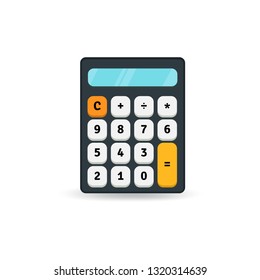 Simple flat calculator icon isolated on white background. Design element. Vector illustration