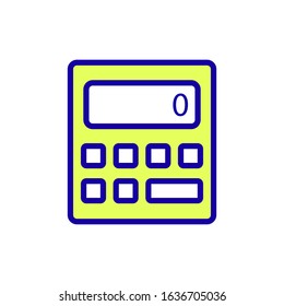 Simple flat calculator icon isolated on white background. Design element.