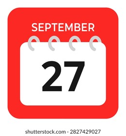 A simple flat calendar icon displaying the date of September twenty-seventh.