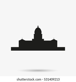 Simple flat Capitol building icon.