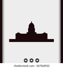 Simple Flat Capitol Building Icon.