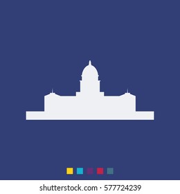 Simple flat Capitol building icon.