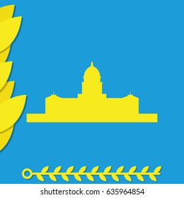 Simple flat Capitol building icon.