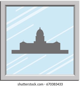 Simple flat Capitol building icon.