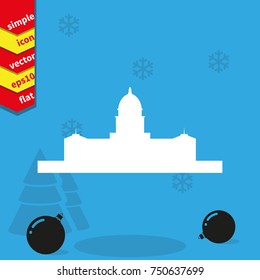 Simple flat Capitol building icon.
