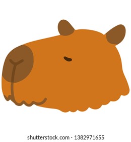 Simple and flat Capybara baby