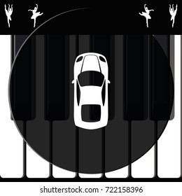 Simple flat car top view icon.