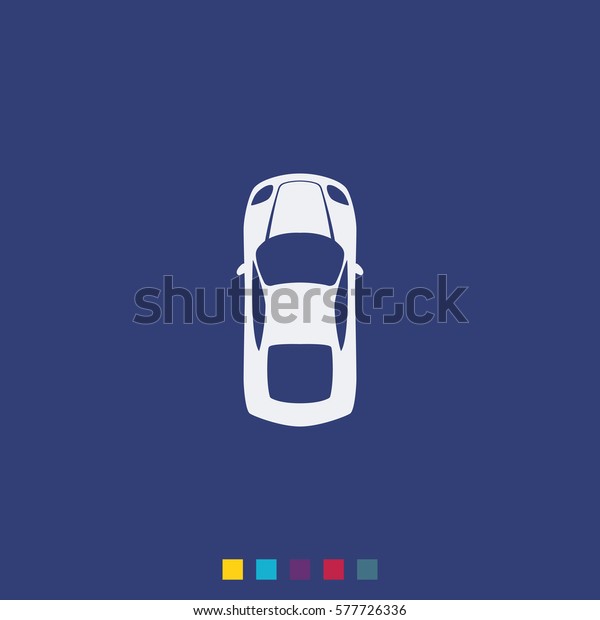 Simple flat car top view\
icon.