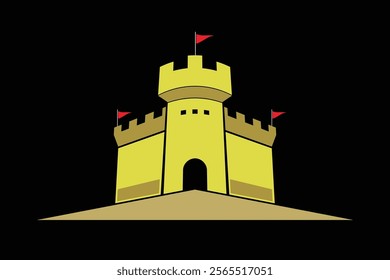 A Simple Flat Castle Logo Template or Icon that is suitable for your business, company, emblem, badge, etc.