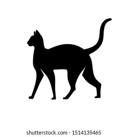Simple flat cat silhouette Design Vector Illustration.