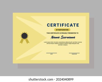 simple flat certificate of participation template
