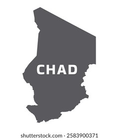 Simple flat Chad map grey vector