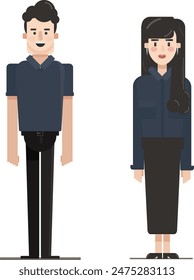 Ilustración de personajes planos simples Hombres y Mujeres