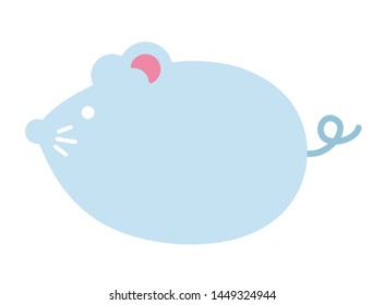 Simple flat character illustration of mouse (rat)