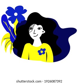 simple flat character with yellow blue colors suitable for your illustration, background, art, etc