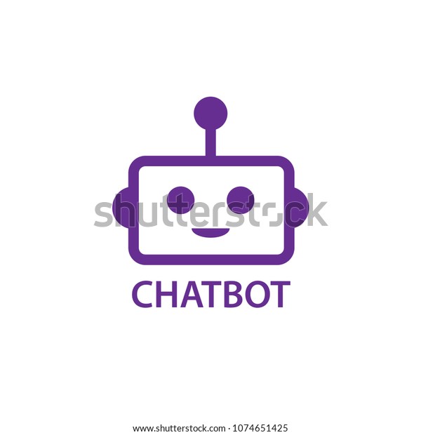 Simple Flat Chat Bot Head Icon Stock Vector Royalty Free