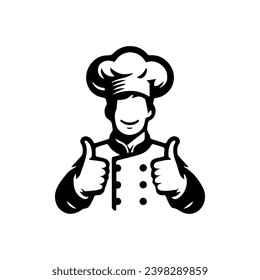 Simple Flat Chef Logo Vector