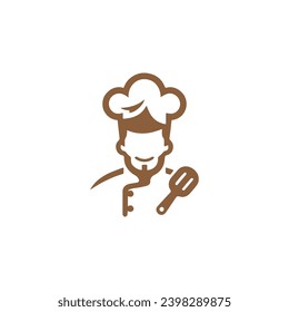 Simple Flat Chef Logo Vector