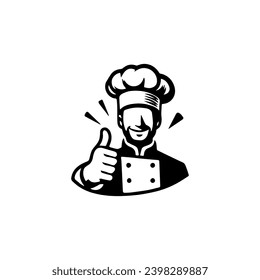 Simple Flat Chef Logo Vector